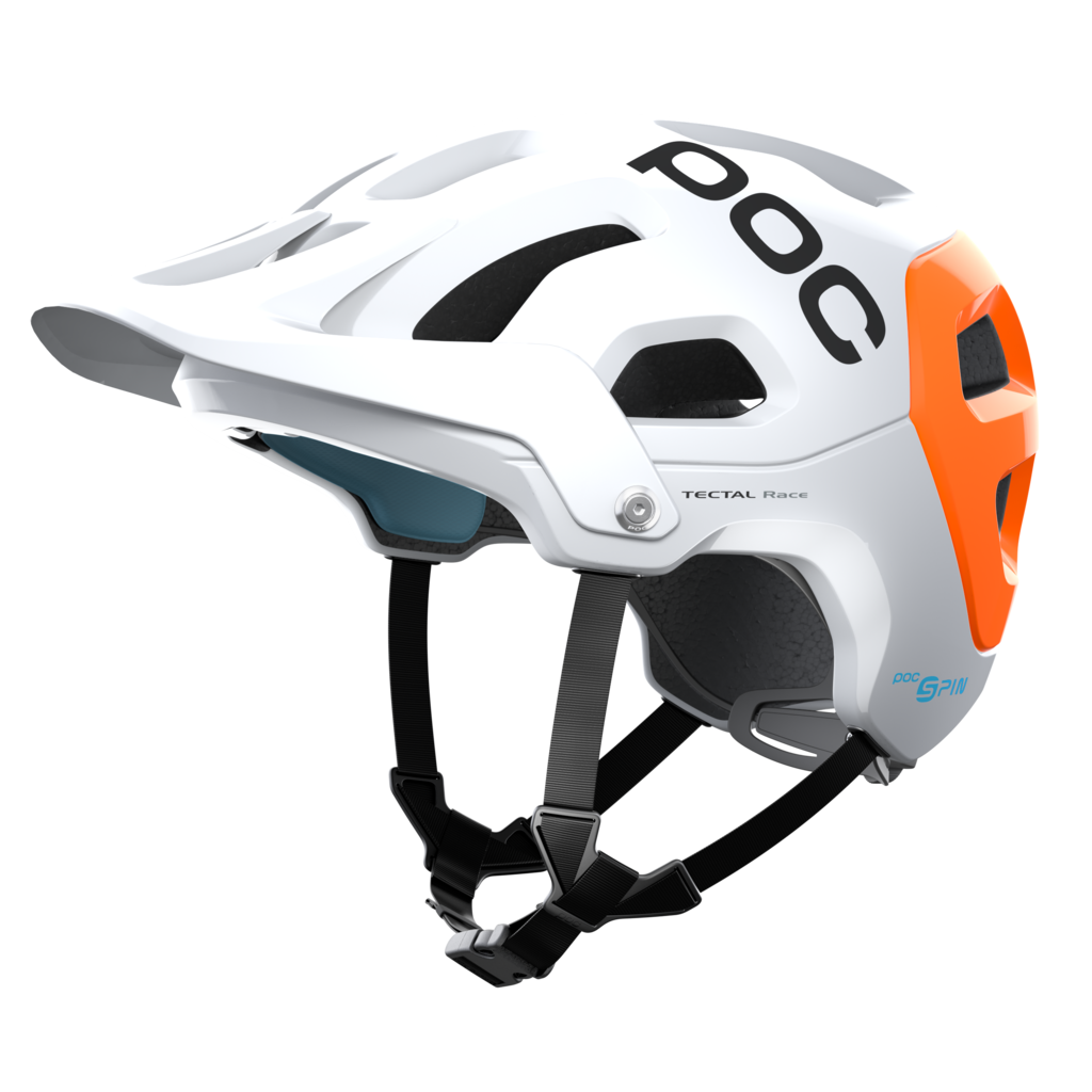 Cyklistická helma POC Tectal Race SPIN NFC Hydrogen White/Fluorescent Orange AVIP - tectal race