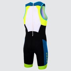 Pánská kombinéza Zone3 MEN'S AEROFORCE SUB 220 REVERSE ZIP ITU DESIGN - BLACK/ TEAL/ YELLOW 