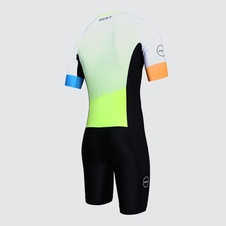 Pánská kombinéza Zone3 MEN'S LAVA LONG DISTANCE SHORT SLEEVE AERO SUIT - LTD ED - BLACK/WHITE/ORANGE/BLUE/YEL - 2/4