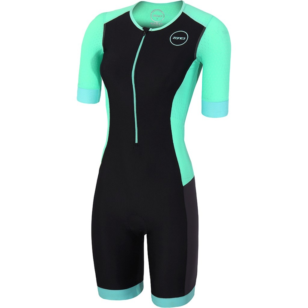 Dámská kombinéza WOMEN'S AQUAFLO PLUS SHORT SLEEVE TRISUIT - BLACK/GREY/MINT