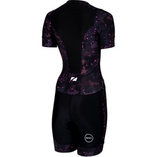 Dámská kombinéza Zone3 Women's Activate Plus Camo Short Sleeve Trisuit - black/grey/pink