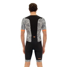 Pánská kombinéza Zone3 MEN'S ACTIVATE+ KONA SPEED SHORT SLEEVE FULL ZIP TRISUIT - BLACK/WHITE/ORANGE