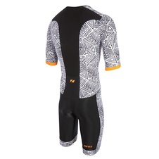 Pánská kombinéza Zone3 MEN'S ACTIVATE+ KONA SPEED SHORT SLEEVE FULL ZIP TRISUIT - BLACK/WHITE/ORANGE