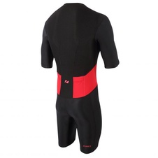 Pánská kombinéza Zone3 MEN'S ACTIVATE SHORT SLEEVE FULL ZIP TRISUIT- BLACK/RED