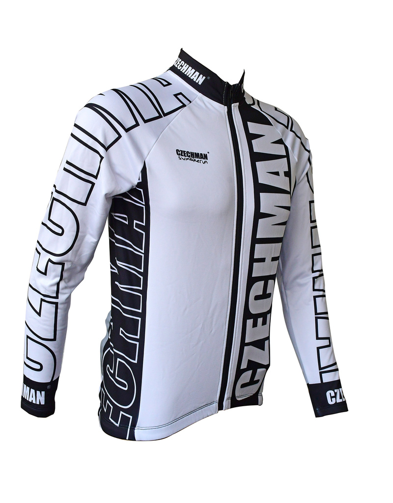 Cyklistický dres s dlouhým rukávem - Bílá - Dlouhý cyklistický dres
