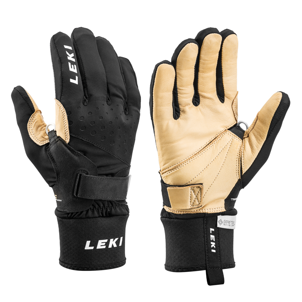 Běžecké rukavice Leki Nordic Race Shark Premium, black-sand - 651901301
