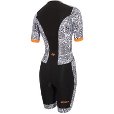 Dámská triatlonová kombinéza Zone3 ACTIVATE+ KONA SPEED SHORT SLEEVE FULL ZIP TRISUIT  - Black/White/Orange - Dámská triatlonová kombinéza Zone3 ACTIVATE+ KONA SPEED SHORT SLEEVE FULL ZIP TRISUIT  - Black/White/Orange