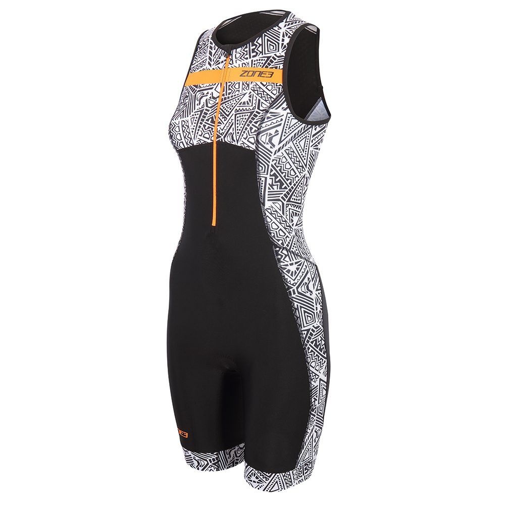 Dámská triatlonová kombinéza Zone3 ACTIVATE+ KONA SPEED SLEEVELESS TRISUIT - Black/White/Orange - Dámská triatlonová kombinéza Zone3 ACTIVATE+ KONA SPEED SLEEVELESS TRISUIT - Black/White/Orange	