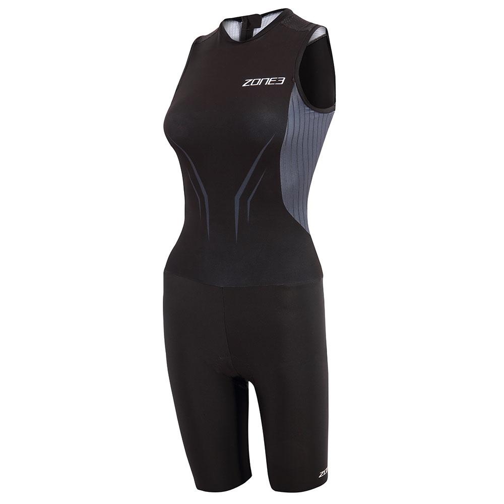 Dámská triatlonová kombinéza Zone3 AEROFORCE-X SLEEVELESS TRISUIT - Black/Grey