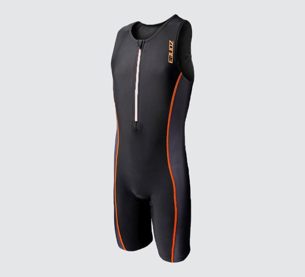 Dětská triatlonová kombinéza Zone3  Adventure Trisuit - BLACK/HI-VIS ORANGE - kids-adventure-trisuit-black-hi-vis-orange