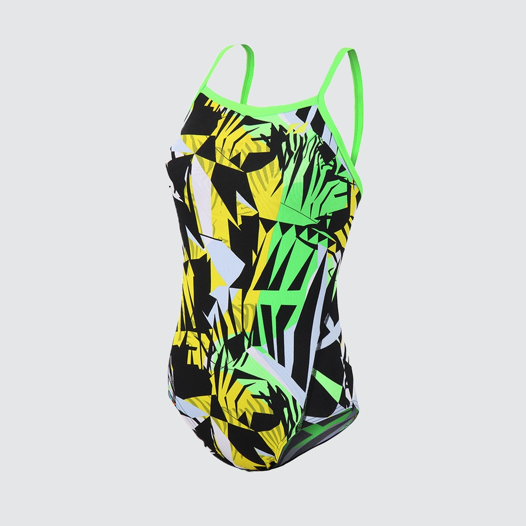 Dámské plavky Zone3 High-Jazz 2.0 Strap Back Costume - BLACK/YELLOW/GREEN/WHITE - Dámské plavky Zone3 High-Jazz 2.0 Strap Back Costume - BLACK/YELLOW/GREEN/WHITE