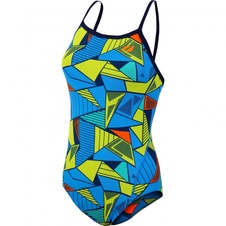 Dámské plavky Zone3 Prism 2.0 Strap Back Costume - BLUE/YELLOW